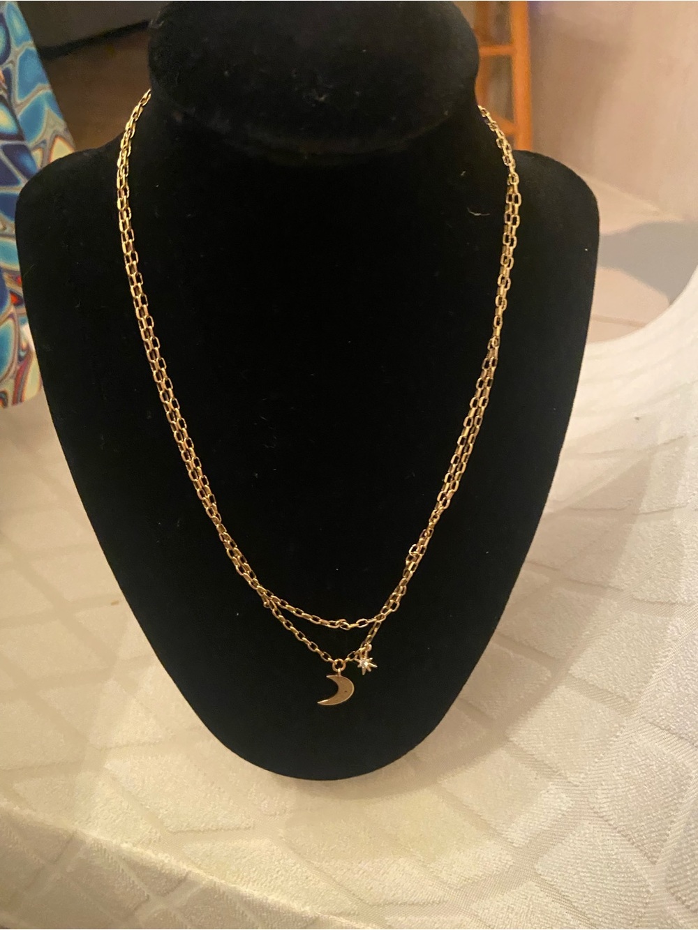Gold Moon & Star Layered Necklace - Women Jewelry